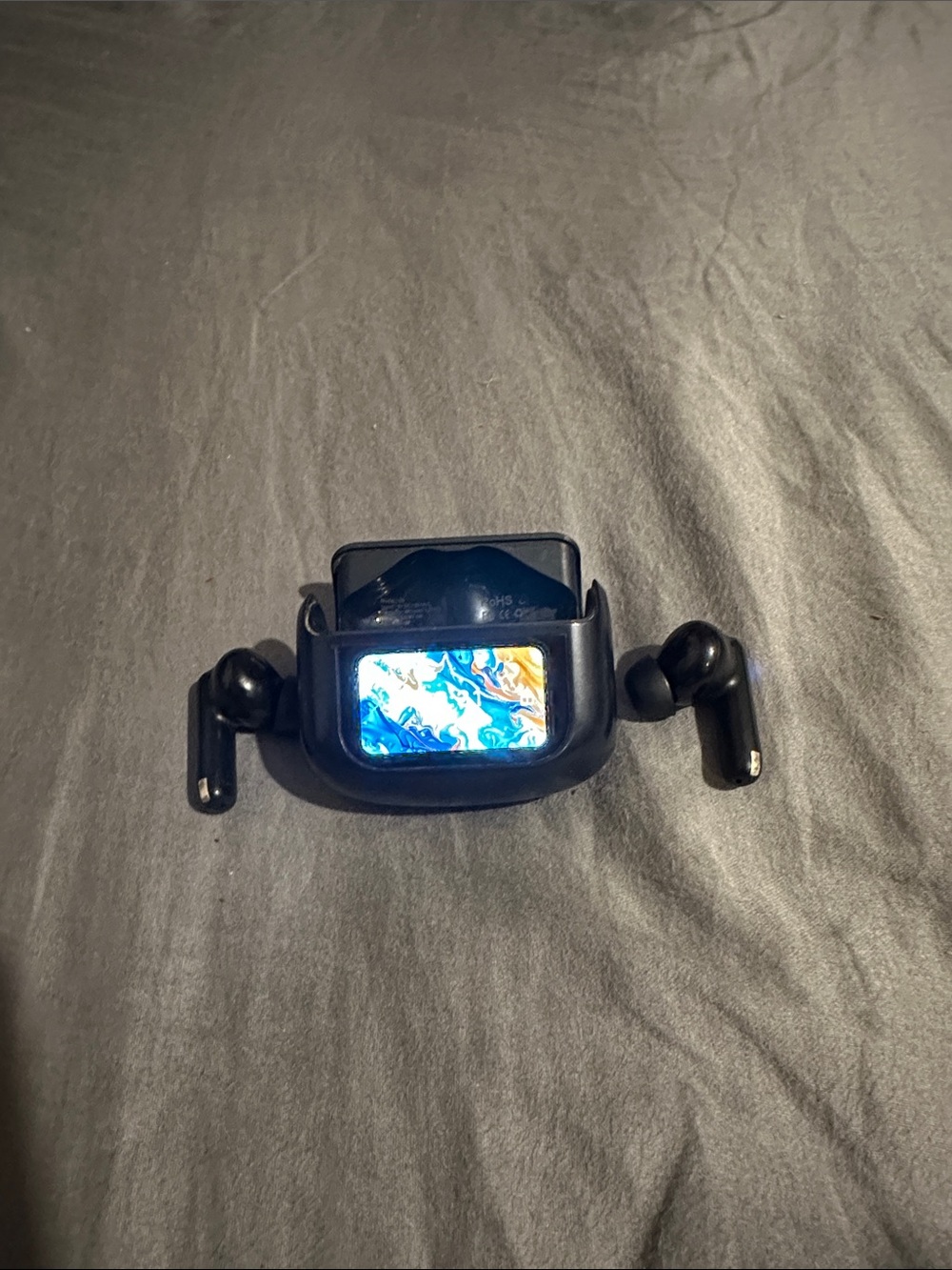 Black Wireless Earbuds with Charging Case